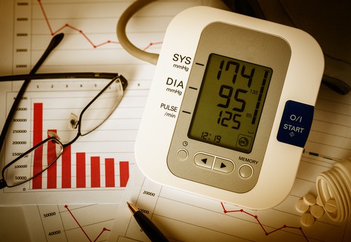 decline charts and high blood pressure calculator device photo
